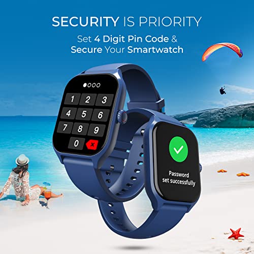 beatXP Marv Raze 1.96" Display, Advanced Bluetooth Calling Smart Watch, Smart AI Voice Assistant, 60 Hz Refresh Rate, Health, SpO2 & Stress Monitoring, Fast Charging (Blue)