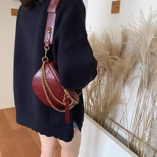 VISMIINTREND Fashion Luxury Vegan Leather Chest Waist Sling Crossbody Bags for Girls and Women | Gifts | Sister | Wife | Birthday (Maroon)