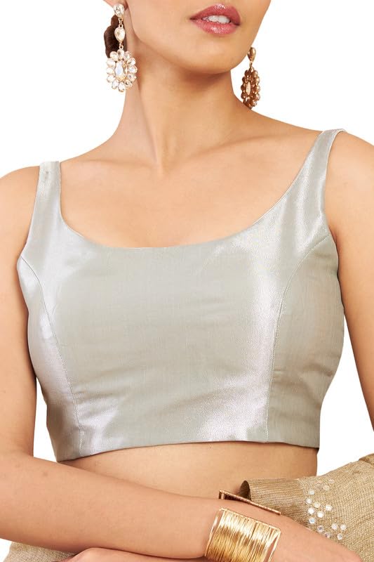 Soch Womens Grey Tissue Sleeveless Blouse