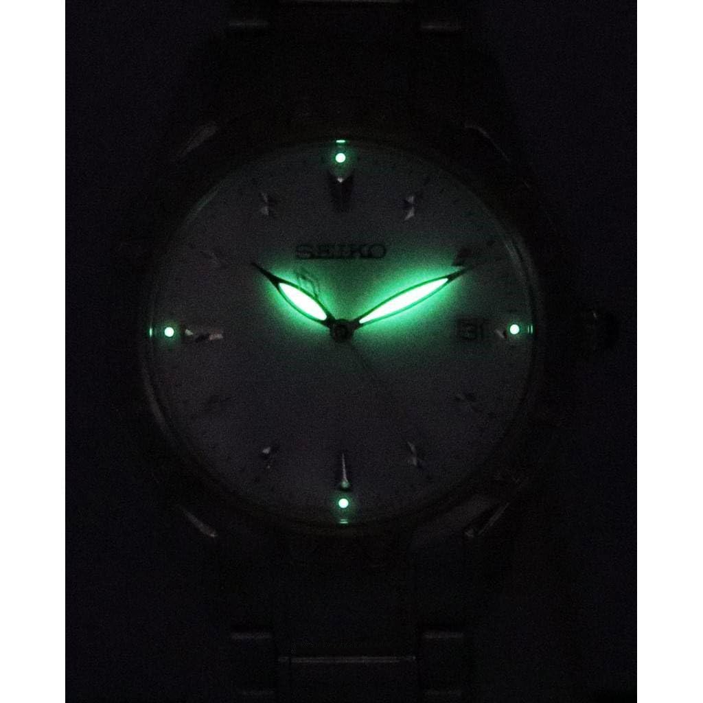 Seiko Stainless Steel Analogue White Dial Women Watch-Skk727P1, Bandcolor-Silver