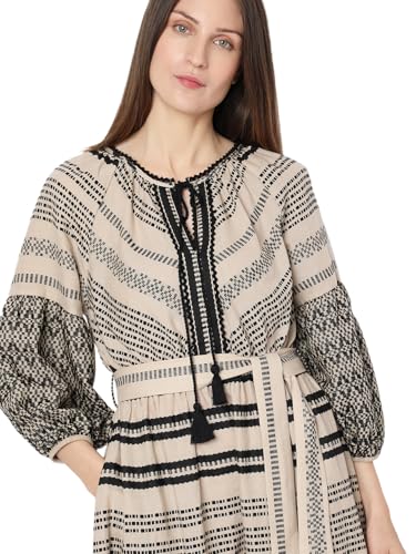VERO MODA Women's Fit and Flare Beige Dress