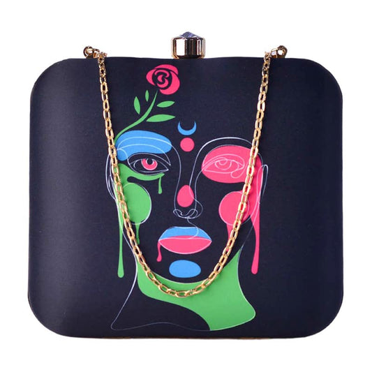 Artklim Splash Of Color Lady Printed Clutch