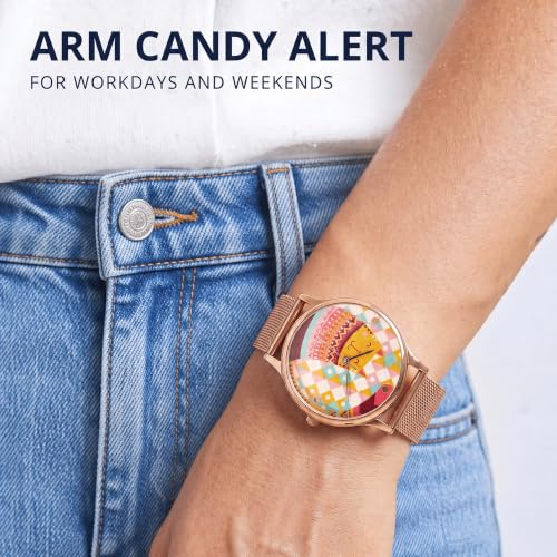 TEAL BY CHUMBAK Analog Wrist Watch for Women | Round Dial | Floral Strap | Stylish Fashion Watch | Gift for Girls & Ladies | Casual & Work Wear