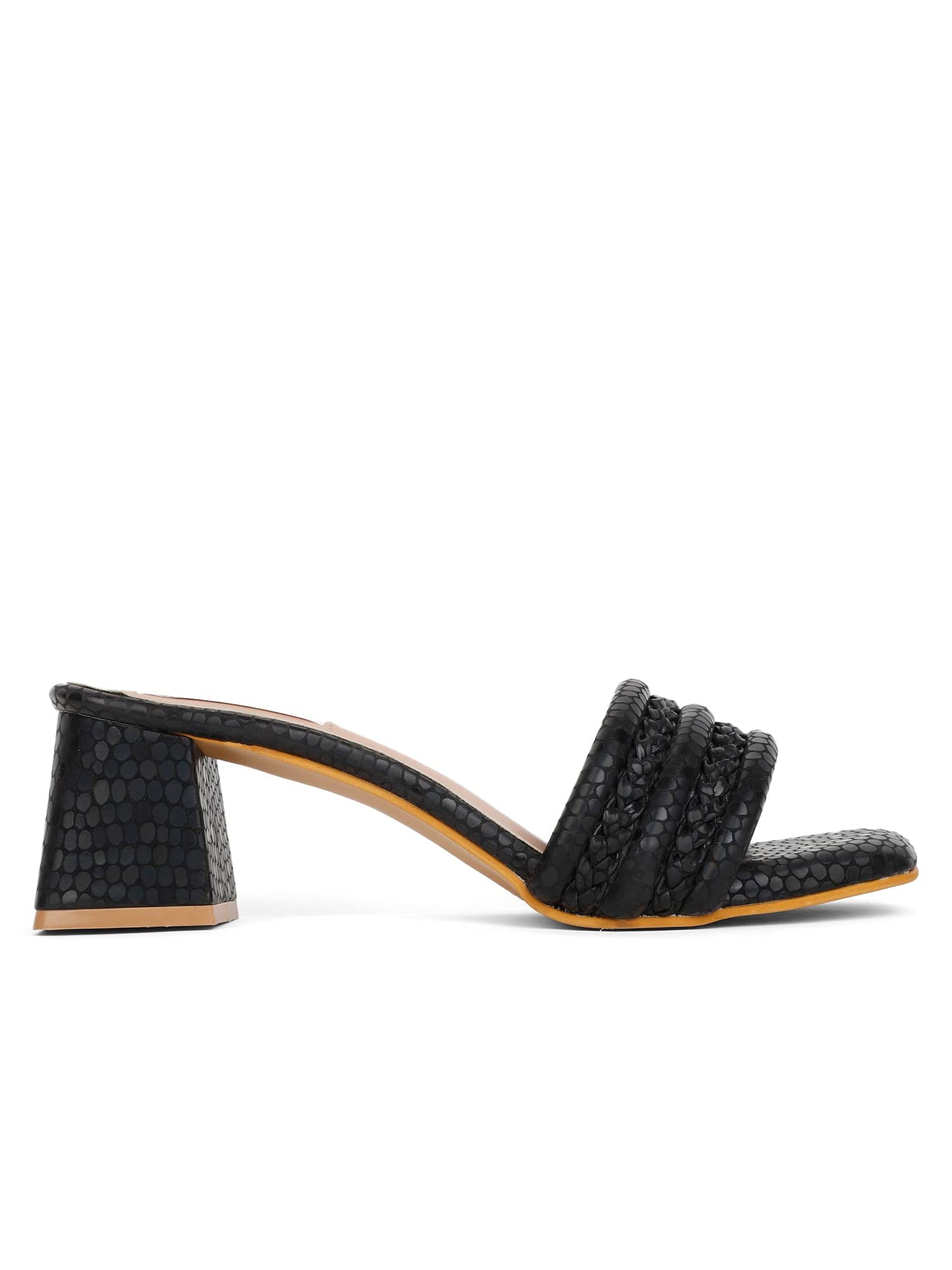ELLE Women's Black Block Sandals