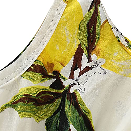 Hopscotch Baby Girls Cotton Lemon Print Sleeveless Onesie with Headband in Yellow Color for Ages 6-9 Months