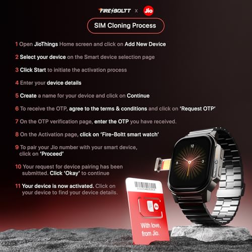 Fire-Boltt Snapp Smart Watch, Selfie Camera, 4G Nano-SIM Slot, 54.1mm AMOLED Display, Play Store- Unlimited apps, 1000mAh Battery, 2GB/4GB RAM + 16GB/64GB ROM (Cherry Blush)