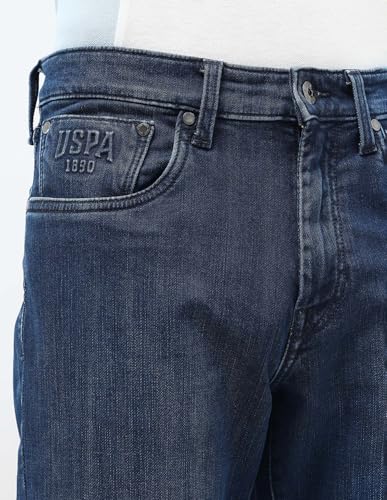 U.S. Polo Assn. Denim Co. Men's Harold Slim Straight Fit Blue Jeans (UDJEN1899_Blue_32)