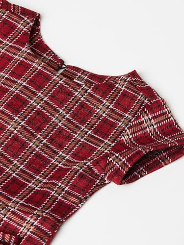 Max Girls Checked A-line Dress (Red_3-4 Y)
