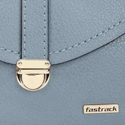Fastrack BuckleUp Sling | Faux-Leather Women’s Handbag | Blue Bag with Buckle & Zipper Closure | Everyday Casual Carry