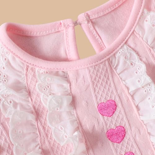 Hopscotch Girls Short Sleeves Pink Angel Wings Romper For Ages (9-12 Months)