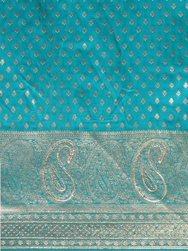 MOHEY Blue Art Silk Zari Weaved Saree for Women