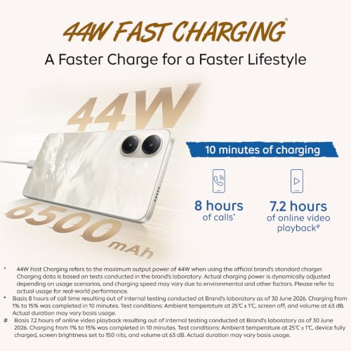 iQOO Z11 Lite 44W 5G (Solar Flame, 6GB RAM, 128GB Storage) | 6500mAh Battery with 44W Fast Charging* | Dimensity 6300 with 579k+ AnTuTu Score* | OriginOS 6.0 with AI Creation* & Private Space*