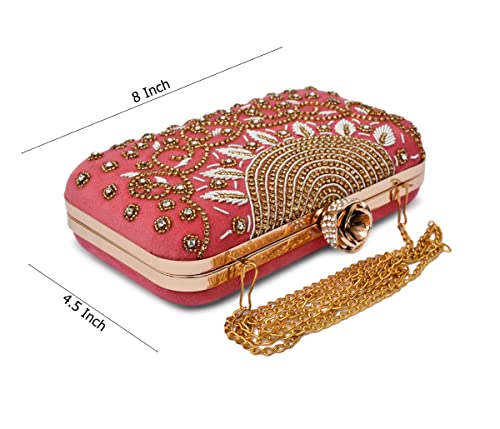 For The Beautiful You Baby pink Rose Neck Women's Clutch