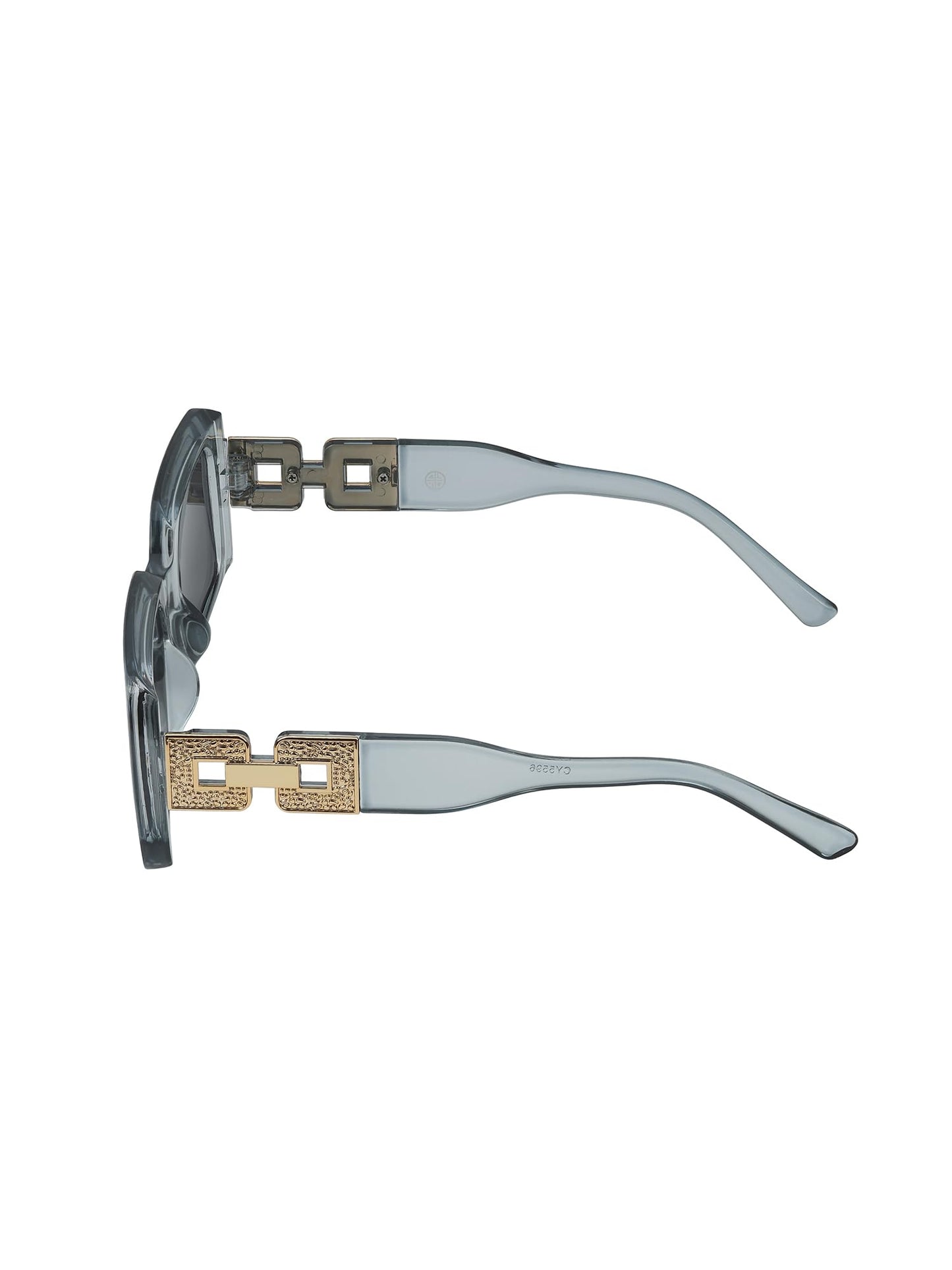 Carlton London Women Grey & Gold Toned UV Protected Black Lens Square Sunglasses