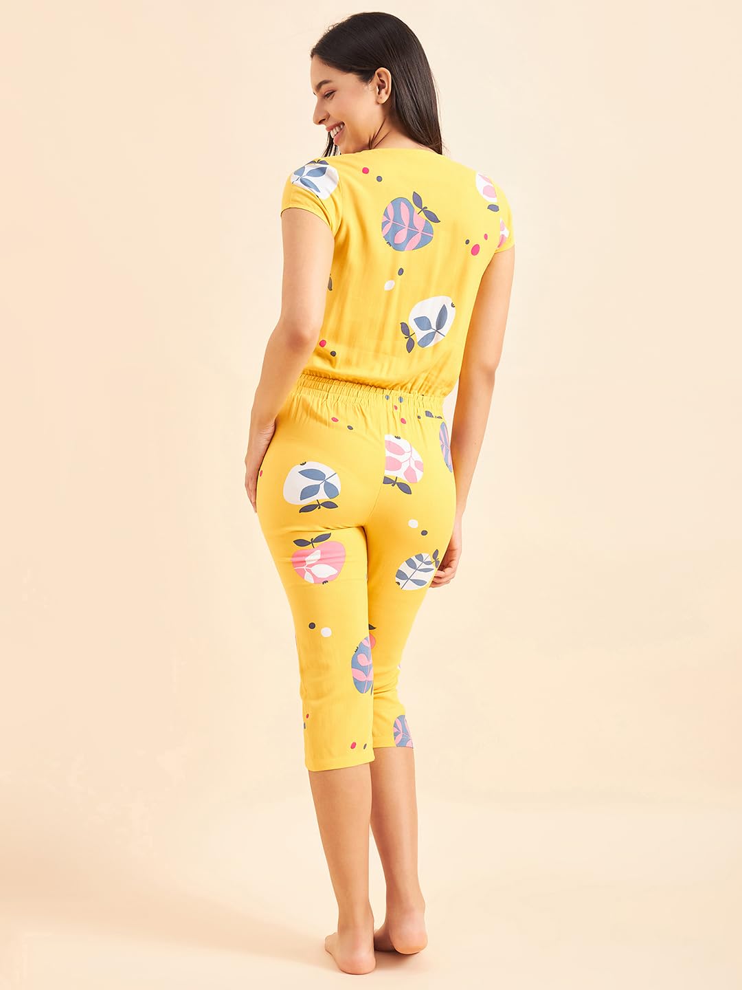 Sweet Dreams Women Printed Half Sleeves Jumpsuit