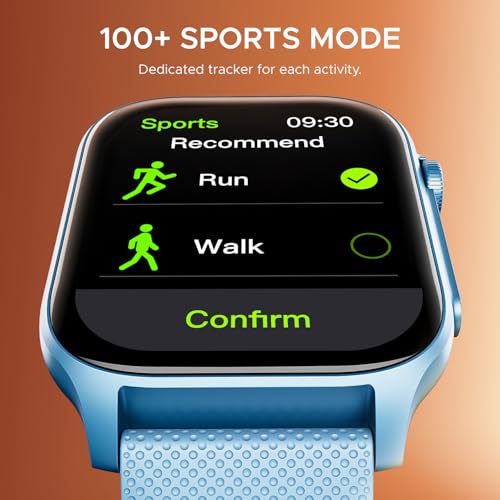 boAt Ultima Ember smartwatch with 1.96” AMOLED Display, AOD, Personalized Fitness Nudges, Functional Crown,100+ Sports Modes, Create Your Own Watchface, smartwatch for man and Woman (Mist Blue)