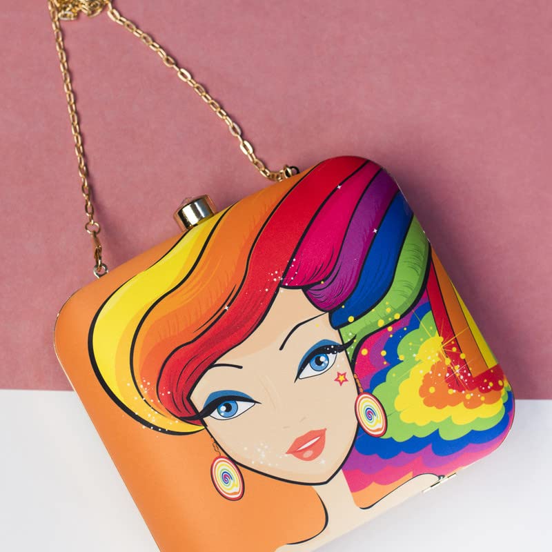 Artklim Rainbow Hair Girl Clutch