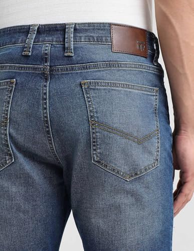 Arrow Newyork Men's Soho Slim Tapered Fit Mid Rise Jeans (ANAKJN2680_Indigo_40)