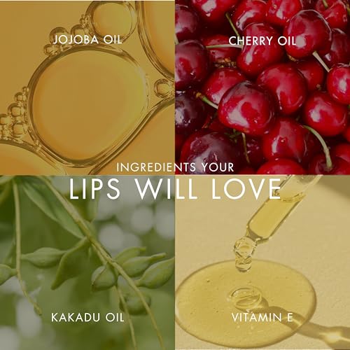 HYUE HydraGlow™ Lip Oil | Color Reviving | Intense 24HR Hydration | Non-Sticky | Lightweight Formula | 6 ml | With Cherry, Jojoba Oil, Kakadu Oil and Vitamin E | Crystal-like Shine | Chunky Applicator