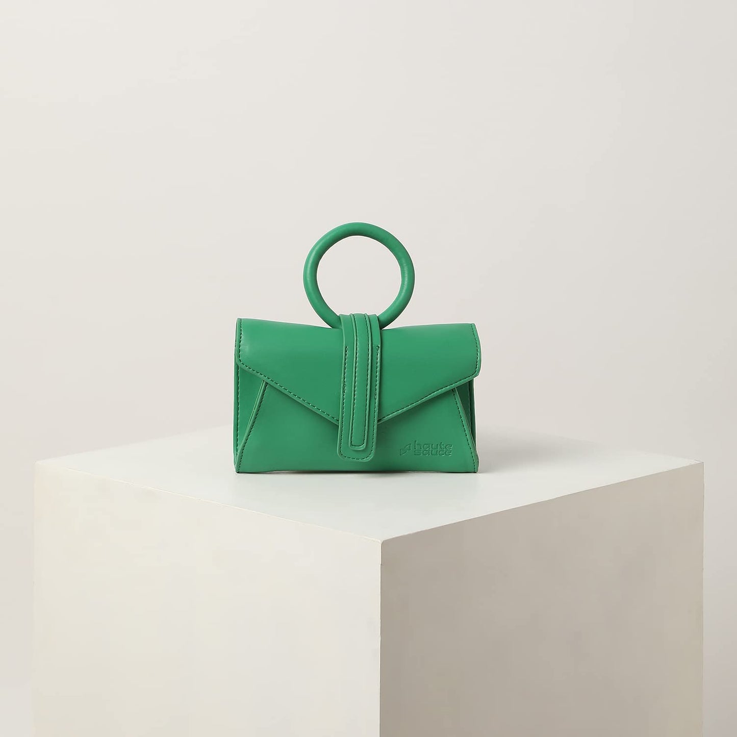 Haute Sauce Solid green handbag with a flap (HSHB1242)