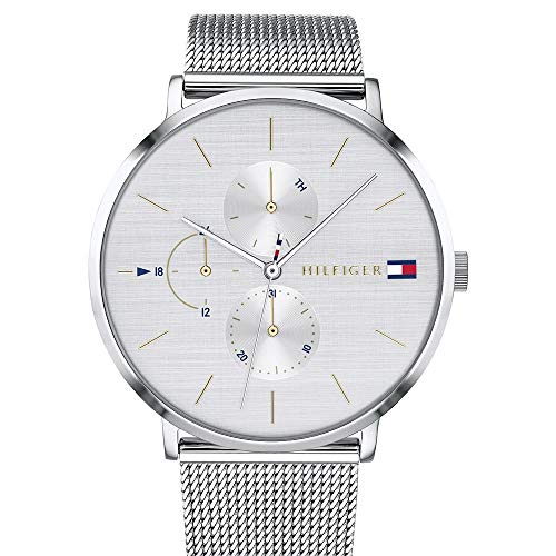 Tommy Hilfiger Women's Quartz Watch with Stainless Steel Strap, Silver, 20 (Model: 1781942)