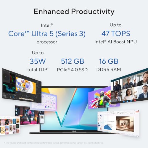 ASUS Vivobook S14 (2026),Intel Core Ultra 5 325 (Series 3),Intel iGPU,16GB RAM,512GB SSD,FHD+ OLED,14"(35.5 cm),Windows 11,M365 Basic(1Y),Office 24,Matte Gray,1.4 Kg,S3407AA-SF058WS,Copilot+ AI Laptop