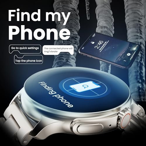 Boult GOBOULT (Formerly Newly Launched Crown R Pro Smart Watch 1.43''HD AMOLED, Working Crown, Zinc Alloy Frame, 600 Nits Brightness, AI Voice Assistant, SpO2 Monitoring, 120+ Sports Mode (Chrome)