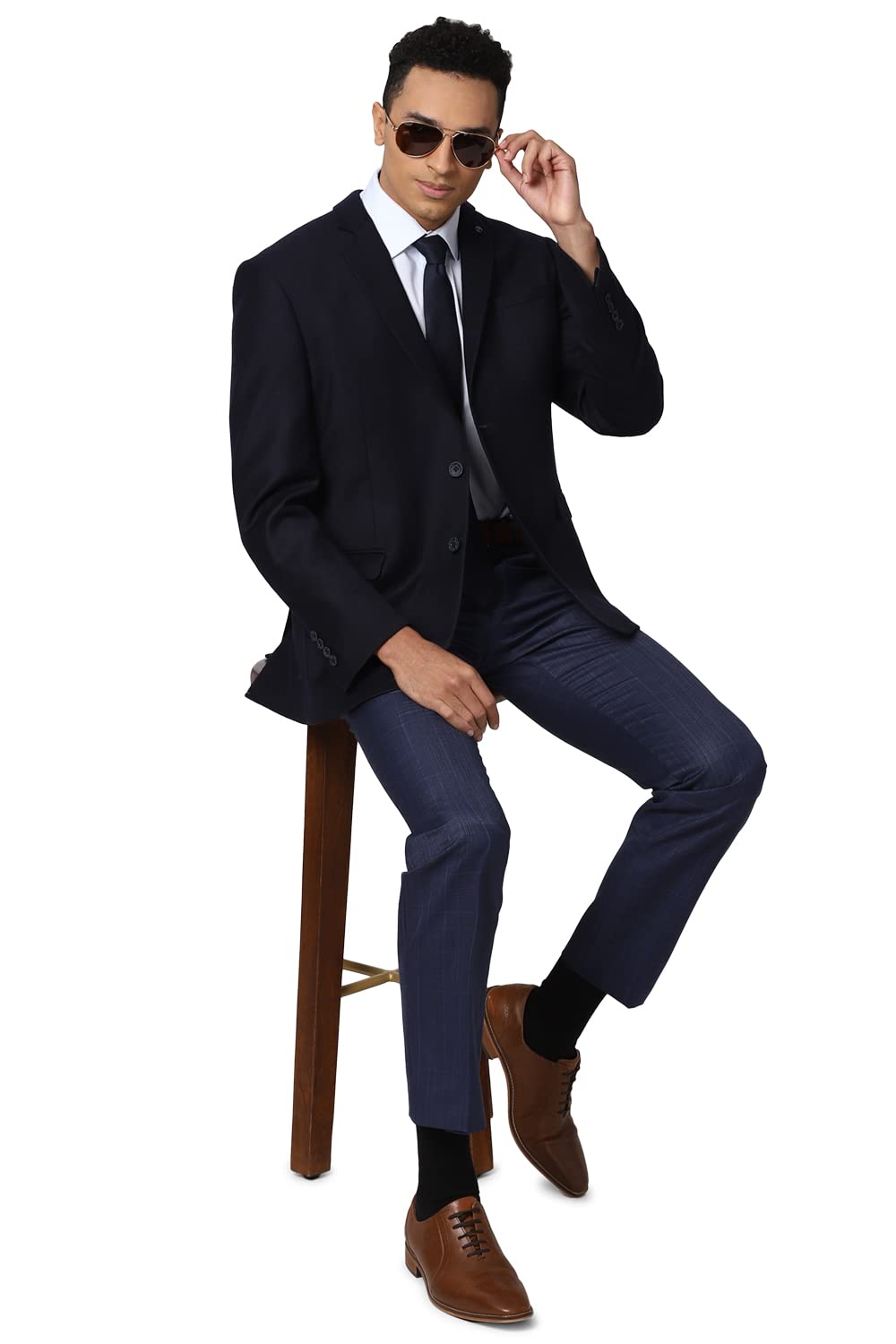 Van Heusen Men's Regular Blazer (VHBZDSLBW75671_Navy_38)