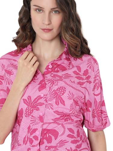 VERO MODA Women's Regular Fit Pink Shirt
