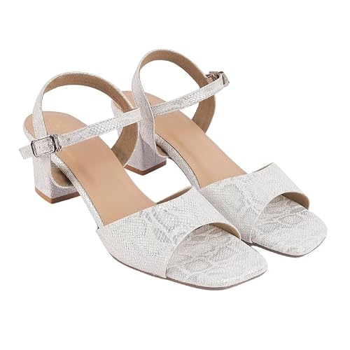 tresmode Sanrep White Women's Dress Block Heel Sandals in Size 3 UK / 36 EU