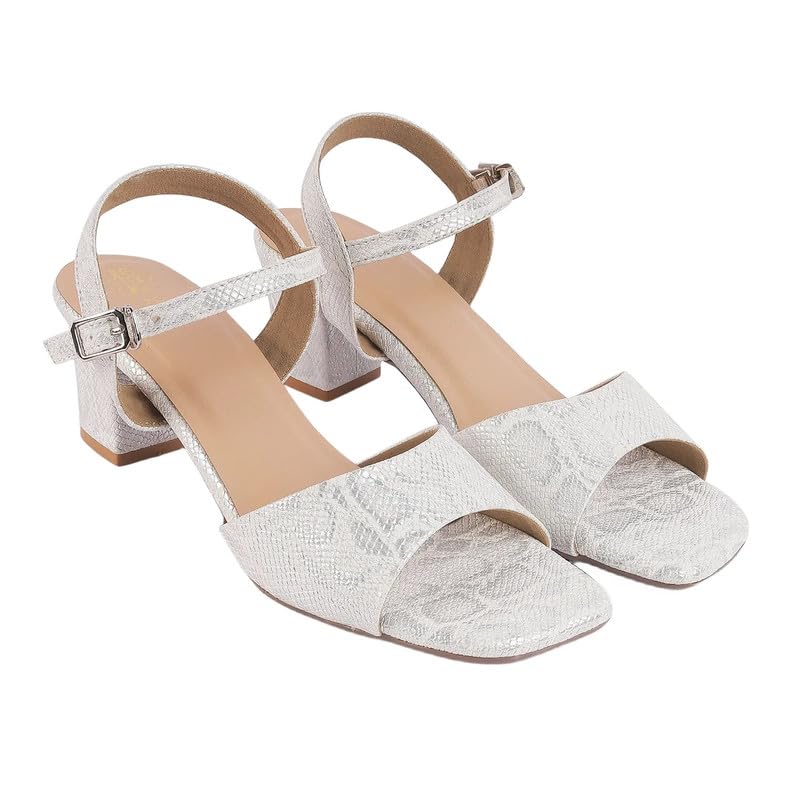 tresmode Sanrep White Women's Dress Block Heel Sandals in Size 3 UK / 36 EU