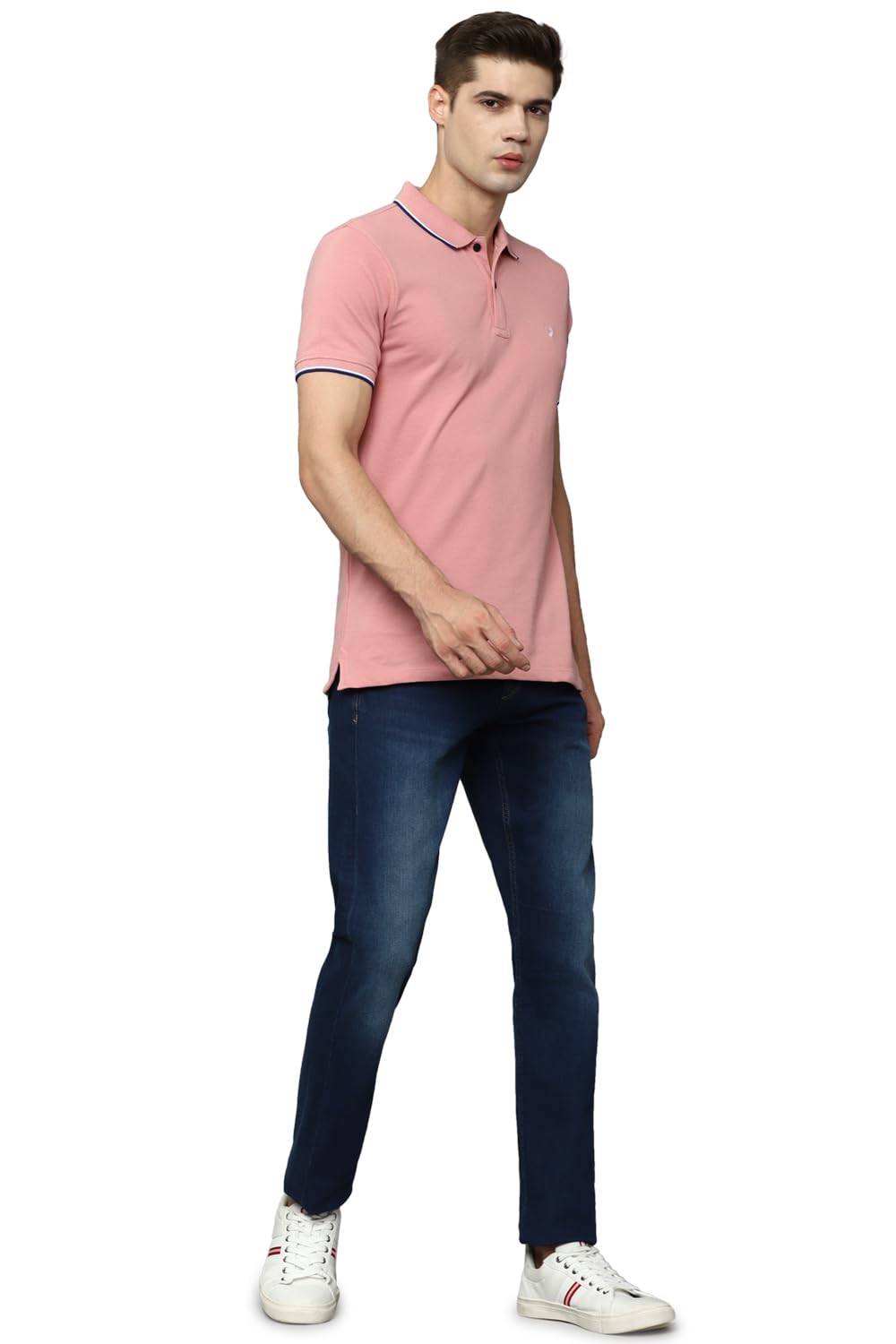 Allen Solly Men's Regular Fit T-Shirt (ASKPCURGF479080_Pink L)