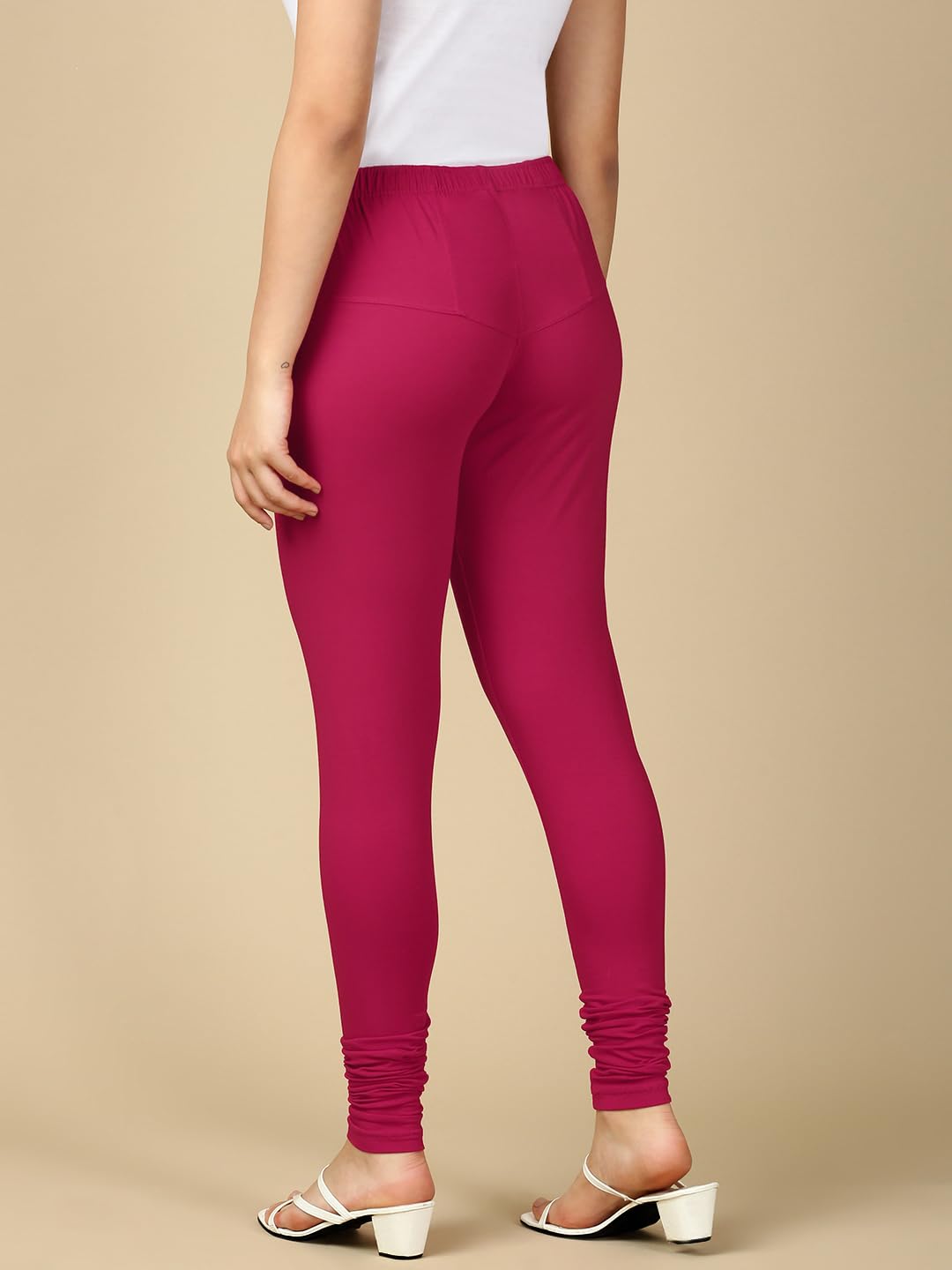 Lux Cozi PYNK Solid Premium Cotton Lycra Churidar Leggings for Women_COZI_PYNK_Churidar_89_FS_1PC