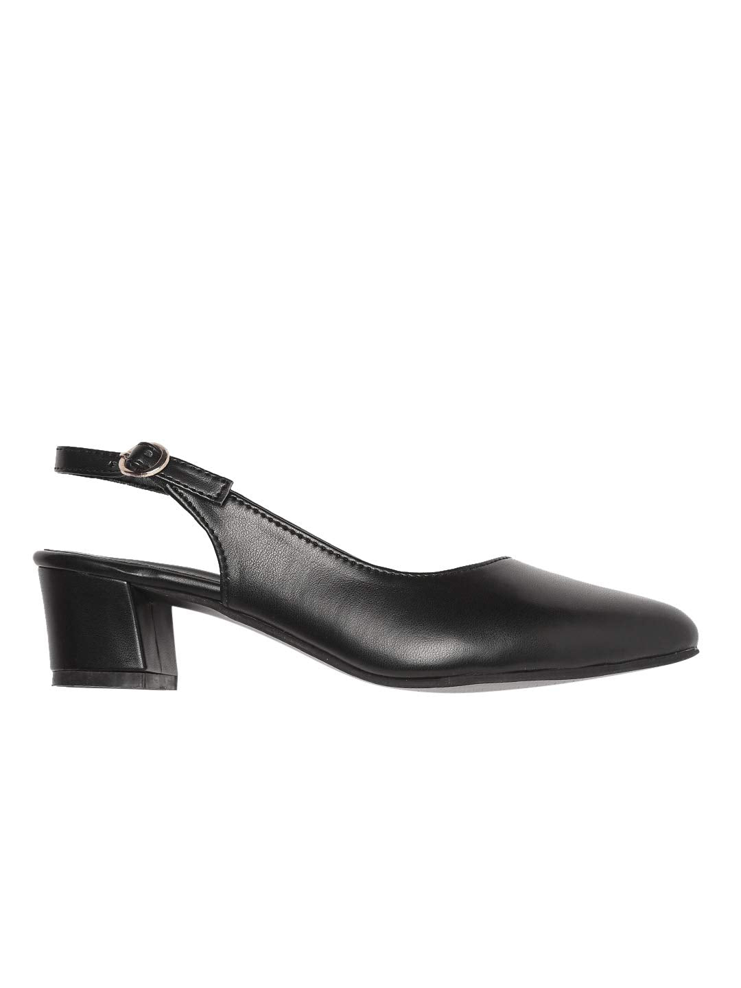 Marc Loire Women's Block Heel Pumps With Adjustable Ankle Strap, 4 Uk, Black