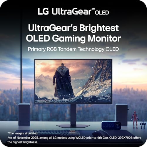 LG 27GX790B-B OLED Ultragear QHD (3440x1440), Dual Mode (QHD 540Hz/HD 720Hz), 0.02ms, TrueBlack 500, 1.07B Colors, NVIDIA G-Sync Compatible, AMD FreeSync Premium Pro, HDMIx2, DP, USB-C
