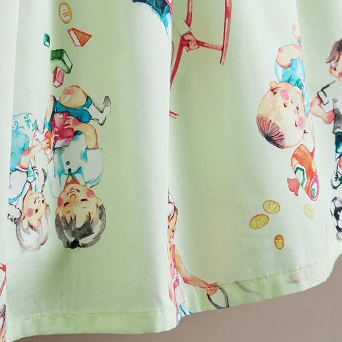 Hopscotch Girls Green Sleeveless Casual Dress for Ages (9-10 Years)