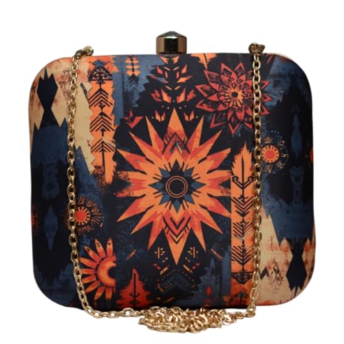 Artklim Design Art Printed And Multi Colour Clutch