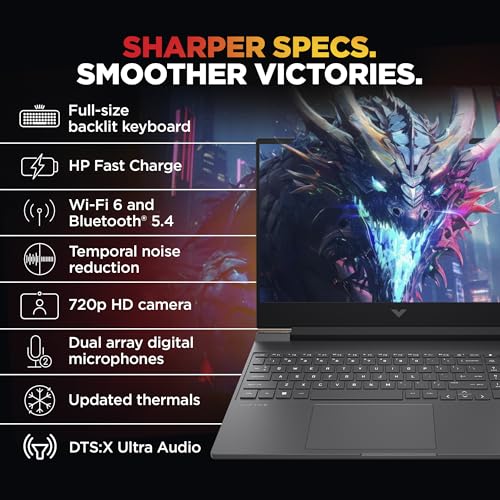 HP Smartchoice Victus, 13th Gen i7-13620H, 6GB RTX 4050, 16GB DDR4(Upgradeable) 512GB SSD, 144Hz, 300nits, 15.6''/39.6cm, Win11, Office24, Mica Silver, 2.3kg, fa2100tx, Xbox Gamepass* Gaming Laptop