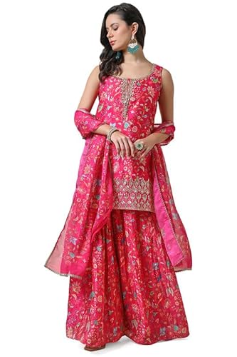 Soch Women's Brasso Salwar Suit (EWA4CD21069A_Fuchsia