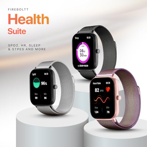 Fire-Boltt Ninja Call Pro Max Ultra Bluetooth Calling Smart Watch, 2.01" HD Display, 120+ Sports Modes, Health Suite, AI Voice Assistance, SpO2 Smartwatch for Men & Women - Silver Link