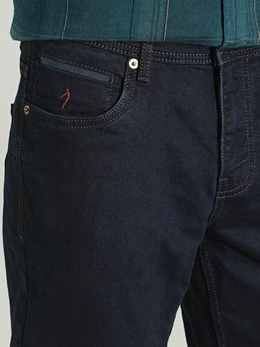 Indian Terrain Men Solid Dark Blue Jeans