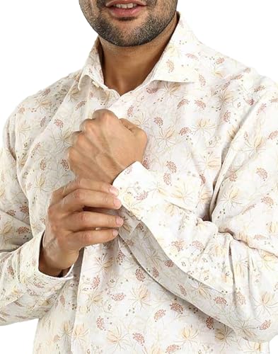 Indian Terrain Men All Over Print Off White Shirt