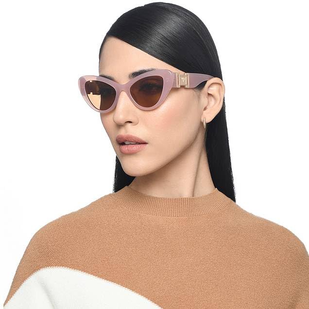 VINCENT CHASE EYEWEAR By Lenskart | Pink Brown Full Rim Cat Eye | Statement Edit | Branded Latest And Stylish Sunglasses | Polarized And 100% Uv Protected | Women | Large | Vc S16825