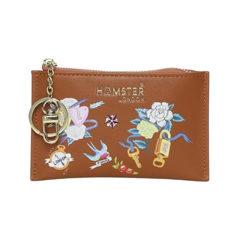 HAMSTER London Millionaire Victoria Card Case with Zip - Camel