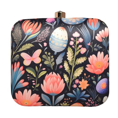 Artklim Black Floral Printed Clutch