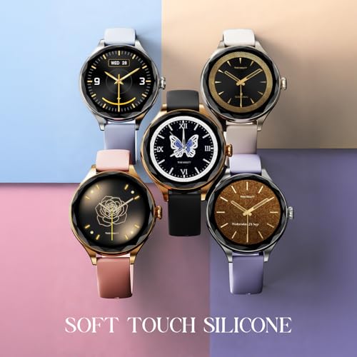 Fire-Boltt Phoenix Aura Women Smart Watch with 1.26” Diamond-Cut HD Display, Rotating Crown, Wireless Charging, Bluetooth Calling, Voice Assistant, 120+ Sports Modes - Silk Champagne