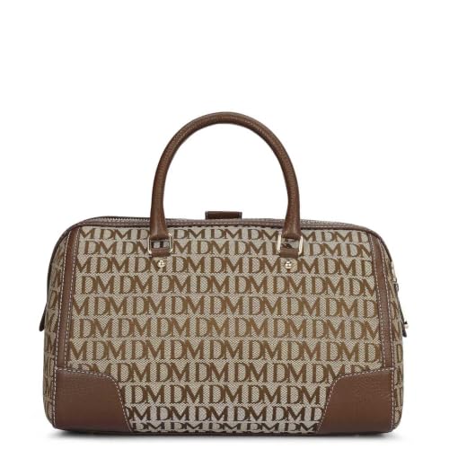 Da Milano Leather Satchel Bag for Women - Gold & Black (LB-02392)