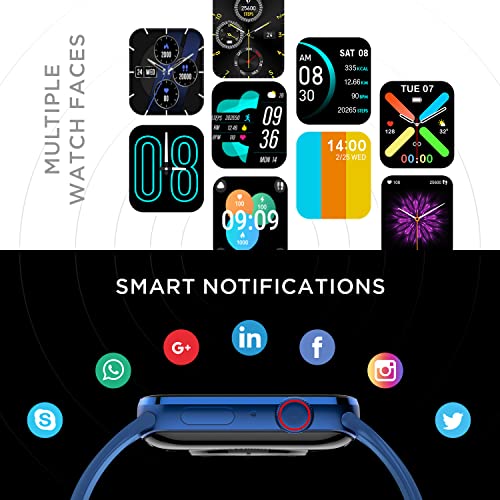 Fire-Boltt Visionary 1.78" AMOLED Bluetooth Calling Smartwatch with 368 * 448 Pixel Resolution, Rotating Crown & 60Hz Refresh Rate 100+ Sports Mode, TWS Connection, Voice Assistance (Blue)