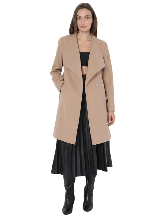 Vero Moda Women's Relaxed Fit Beige Coat