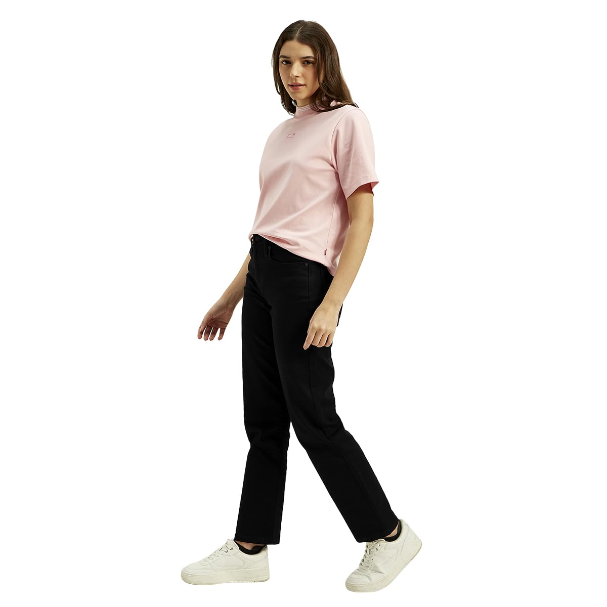 Women's High Rise Straight Fit Black Jeans